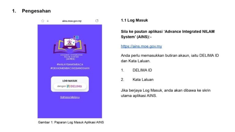 ID DELIMa Anda untuk Akses AINS NILAM KPM